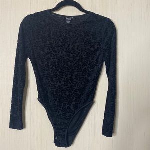 VINTAGE NY & CO Intimates Lacey Goth Steampunk Velveteen Burn-out Bodysuit